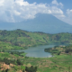 Lake and volcano in the Virunga Mountains of Rwanda / credit: Wikipedia/Neil Palmer