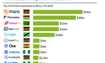 Table of top 10 seed deals Africa h1 2022